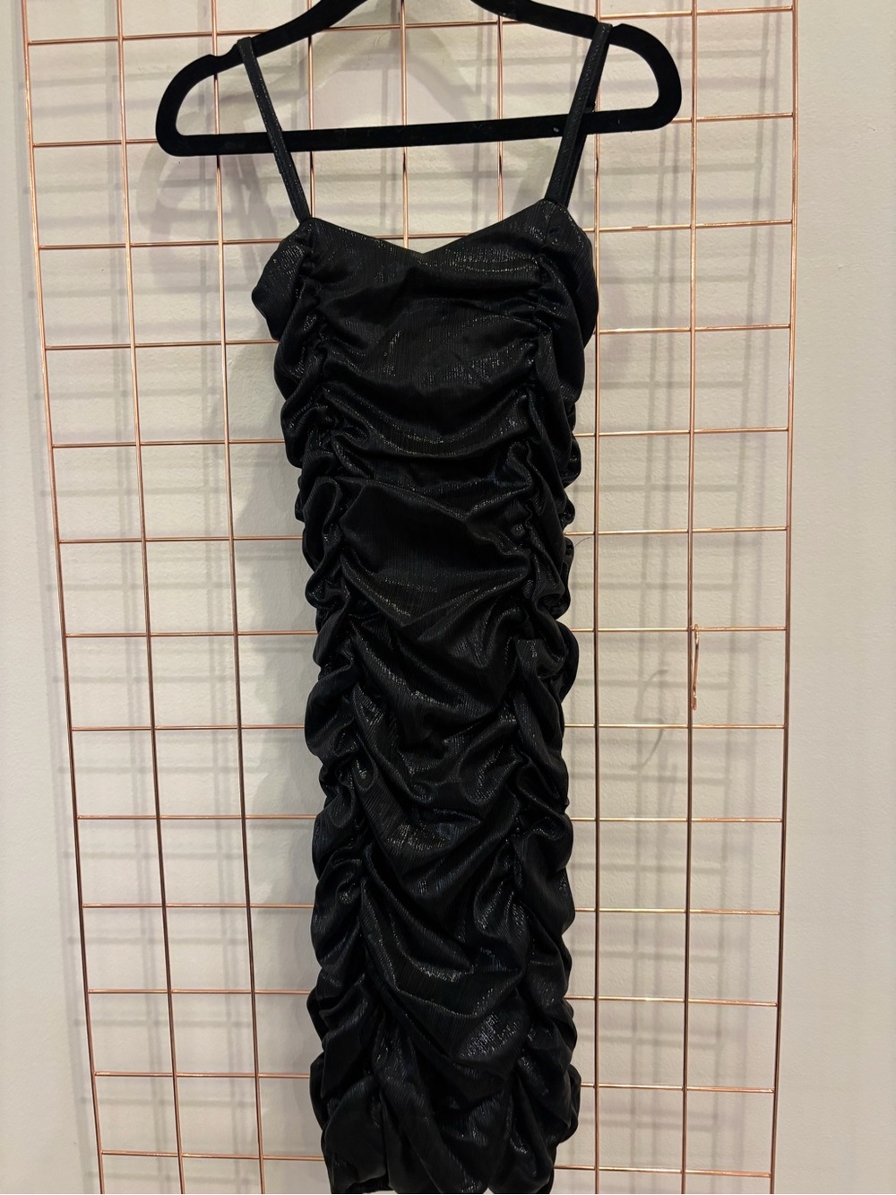 Katie J NYC Black Ruched Mini Dress